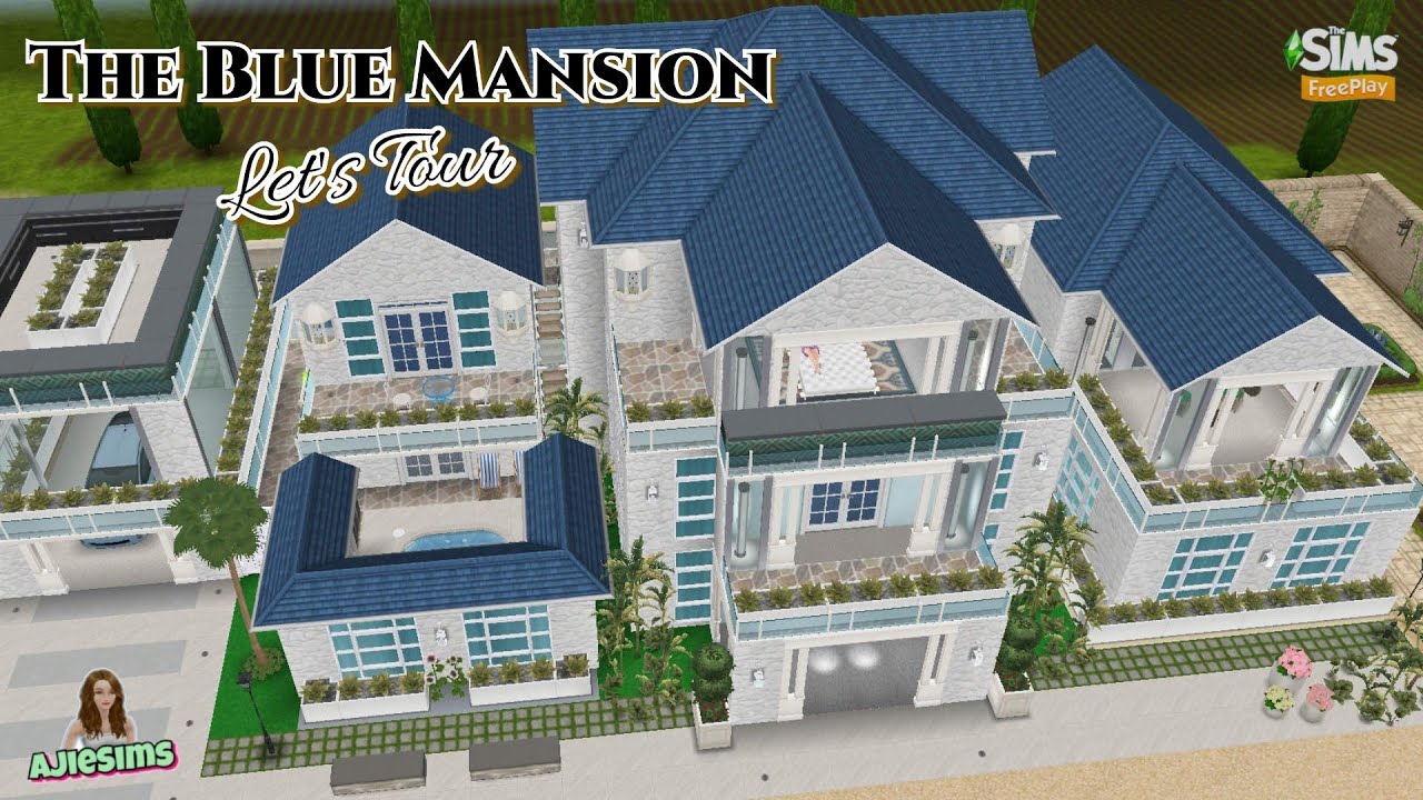 The Blue Mansion with Floor Plan|•SimsFreeplay 💙
