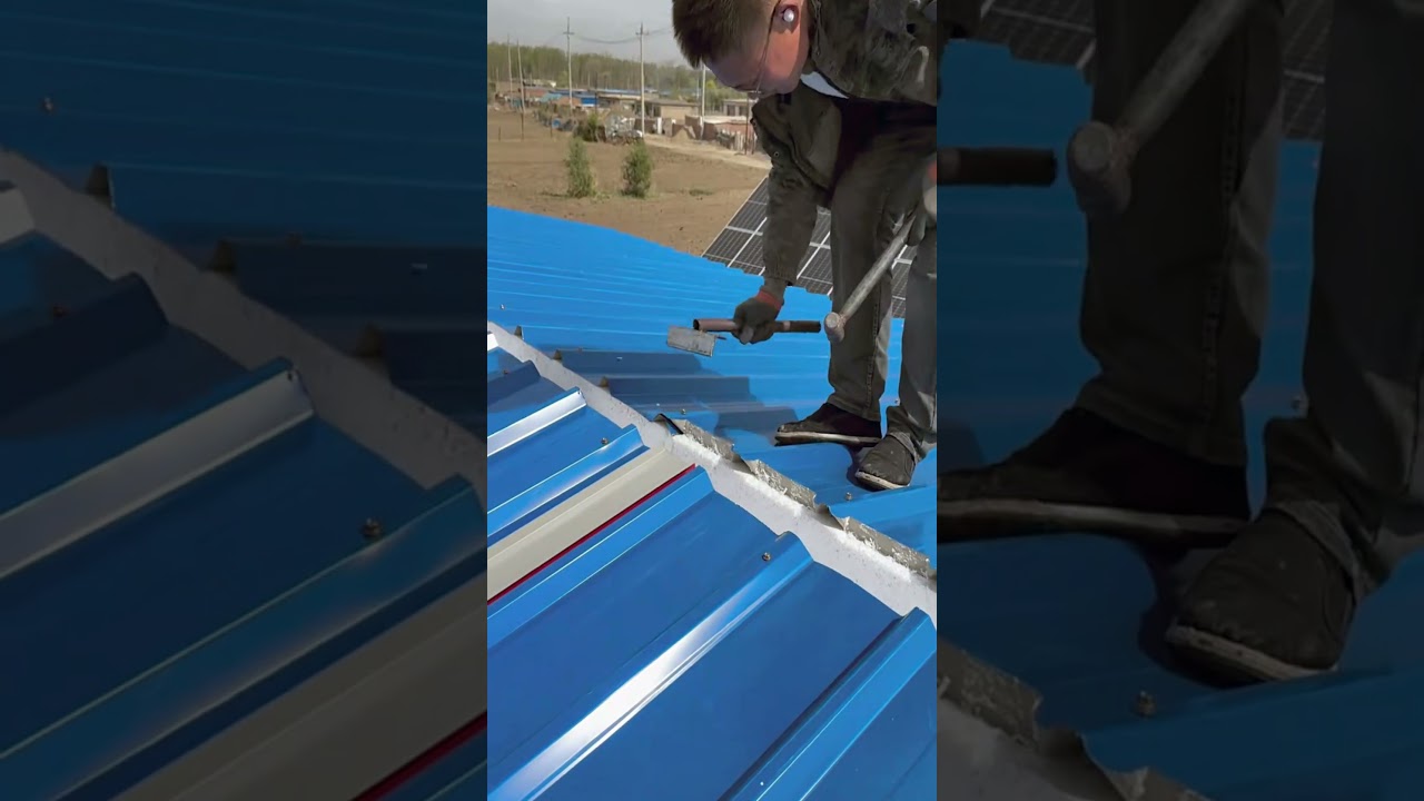 PU Zinc roof installation process #goodtools #smartwork