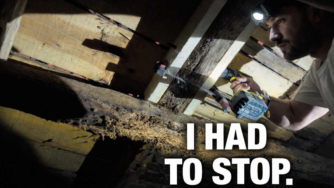 Emergency Roof Repair in France 🇫🇷 | Rotten Beam Discovered &ndash; I Had to Stop Before Collapse   4K