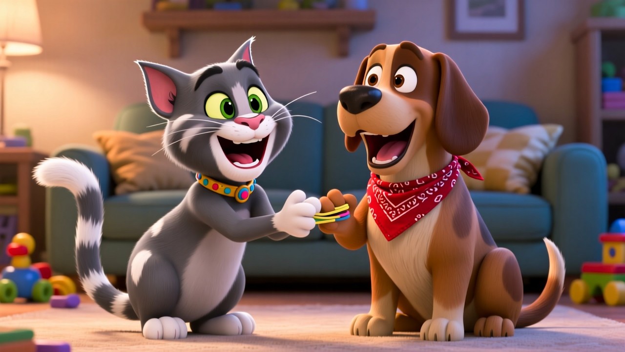 Tom and Dog Catching Mice | Funny Chase Song for Kids | Playful Cartoon Adventure Rhyme