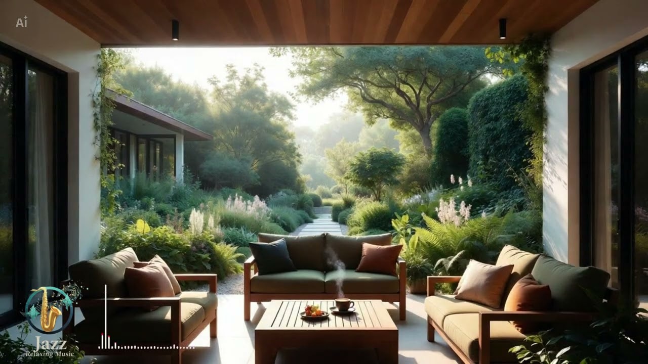 Tranquil Garden Café Jazz: Cozy Outdoor Lounge & Soft Melodies for Deep Focus - Jazz Relaxing Music