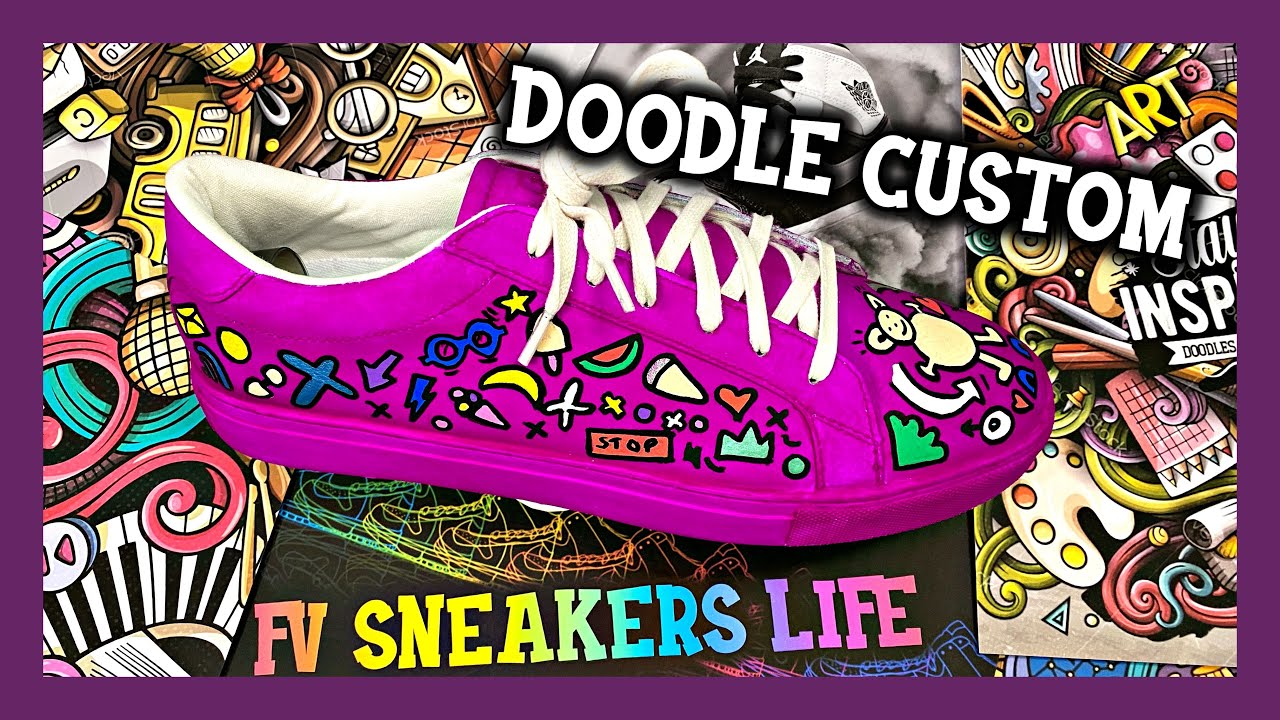 Colourful Doodle Art ~ Custom Sneakers ~ How To ~ fv sneakers life ~