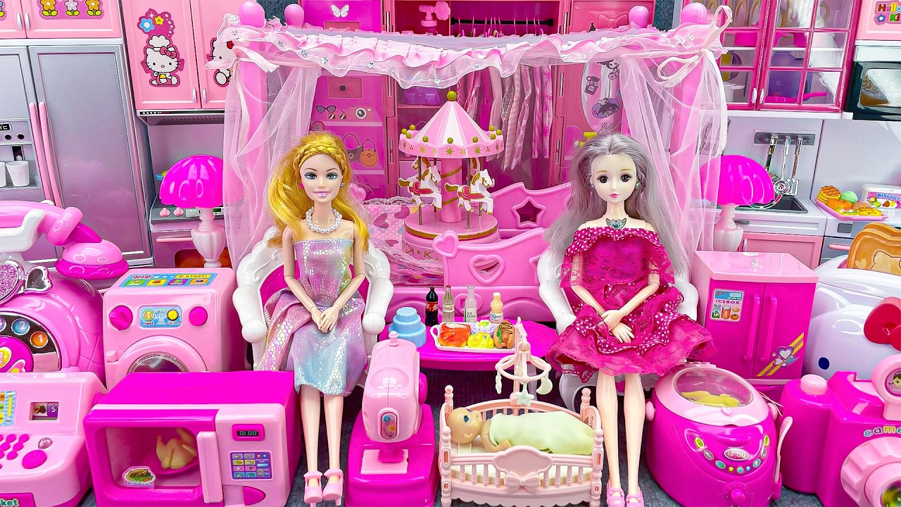 21 Minutes Satisfying with Unboxing Barbie Princess Pink Kitchen,Rock Bed Play Set Review Toys｜ASMR