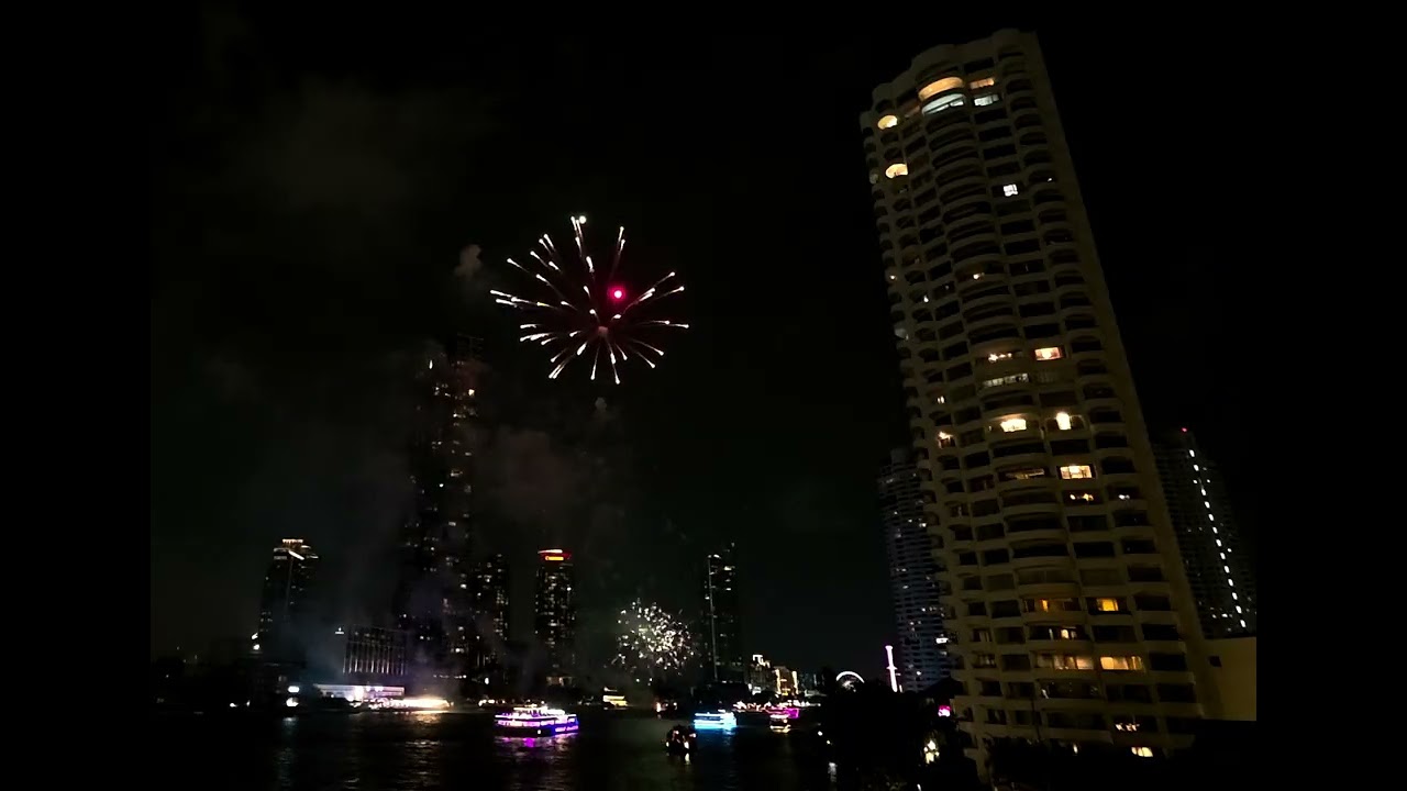 การแสดงพลุ วันที่ 22/02/69 บริเวณแม่น้ำเจ้าพระยา 🎆 #คูลถ่าย #fireworks 