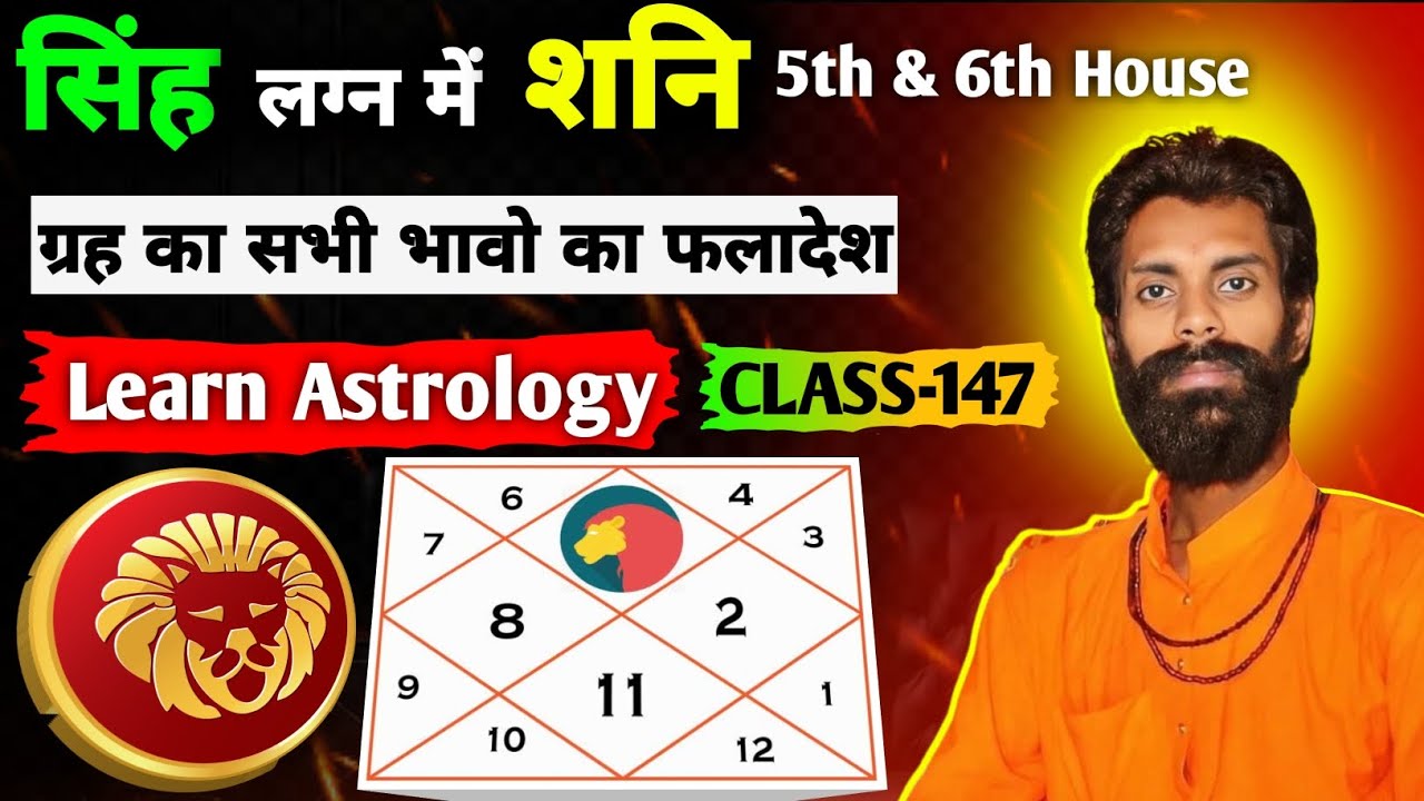 🦁 Singh Lagna mein Shani ka Phalaadesh 🪐 – 5th & 6th House Predictions 📚 | Saturn in Leo Ascendant