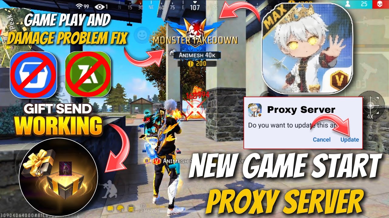 GAME START | GIFT SENDING 🎁 PROXY SERVER | NEW OB53 UPDATED PROXY SERVER | HOW TO DOWNLOAD #freefire