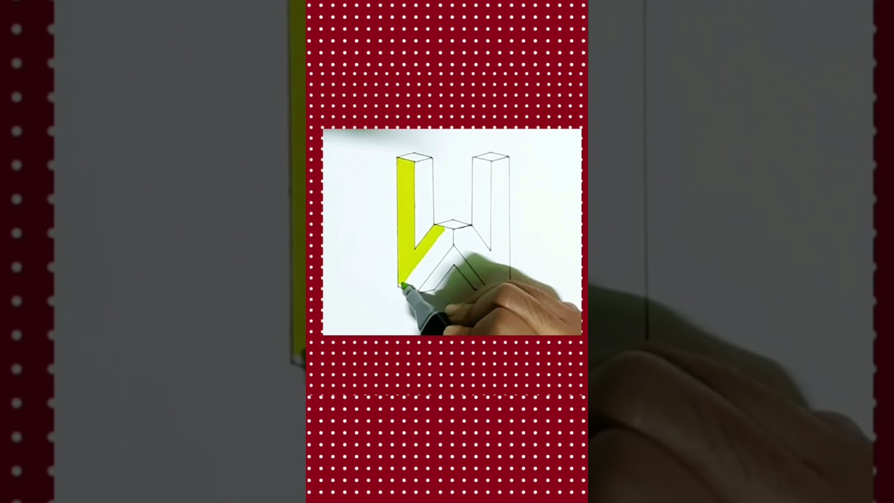 Creative 3D letter drawing  #shorts