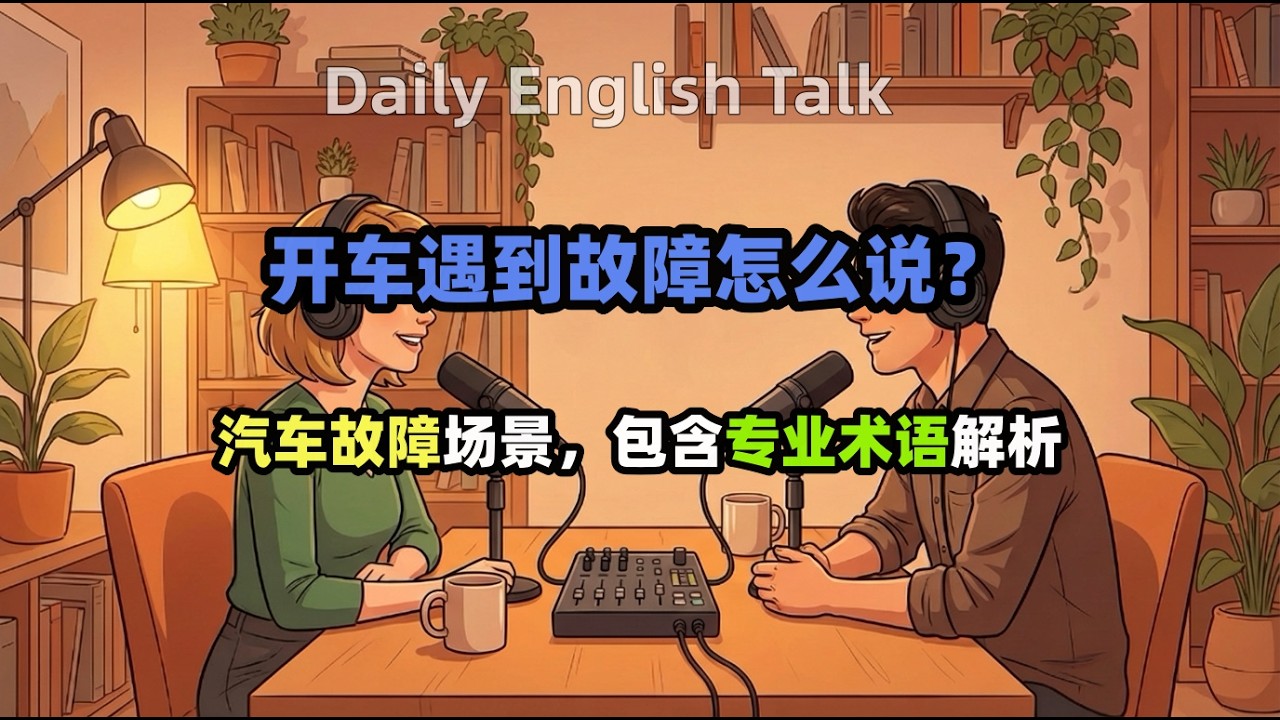 EP13|英语聊天播客|开车遇到故障怎么说？|每天坚持30分钟，听力口语暴涨100% #英语口语 #英语 #学英语初级 #英语听力快速改善 #英语听力训练