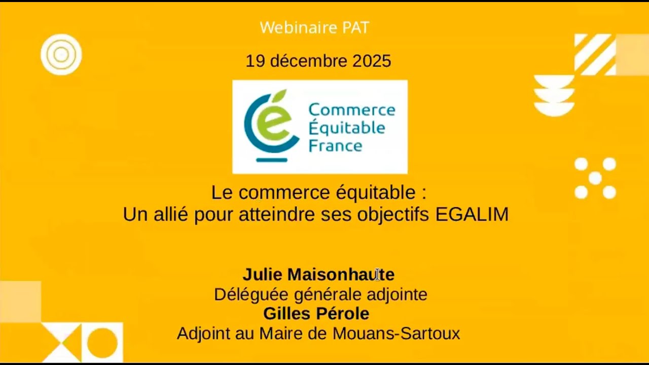 Webinaire PAT en Hauts-de-France #4 - Le commerce équitable