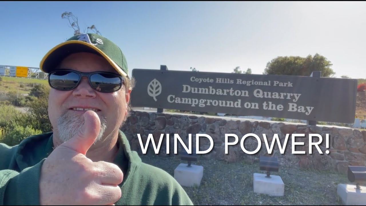 Van Conversion Wind Turbine power Dumbarton Quarry campground + Reggie Jackson Oakland A's
