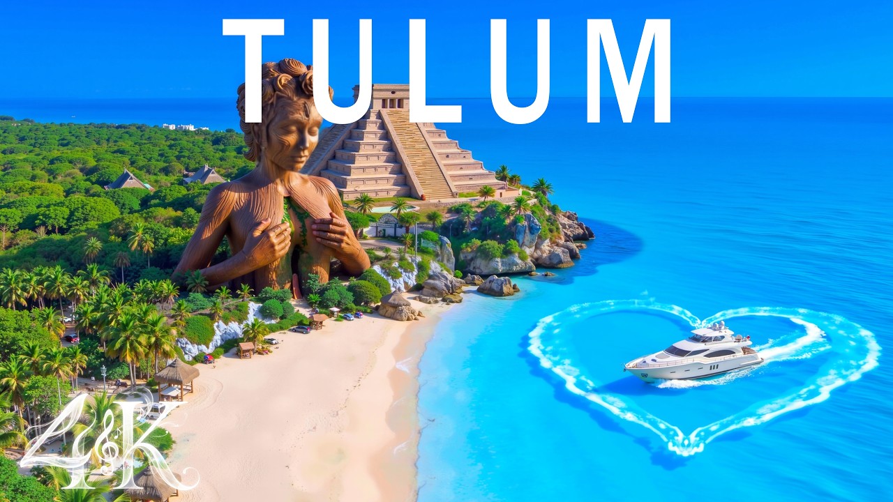 Tulum Mexico 4K Drone Footage | White Sand Beaches, Crystal Blue Caribbean & Ancient Mayan Ruins