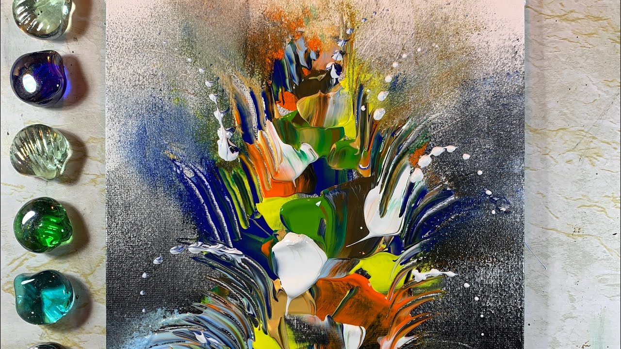 Lovely Flowers Abstract Painting | | Acrylics Painting | Calming Rainy Vibes | Art Tutorial