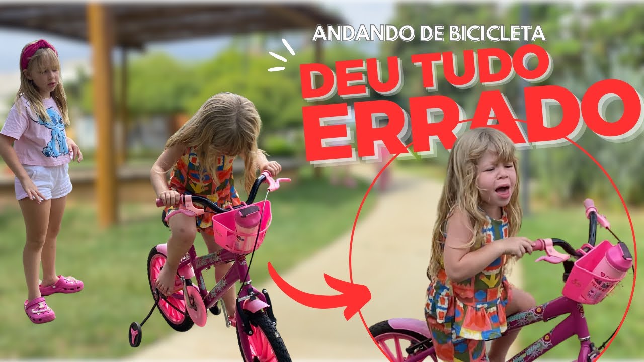 ENSINANDO A MINHA IRMÃ ANDAR DE BICICLETA | OLHA O QUE ACONTECEU!!!!