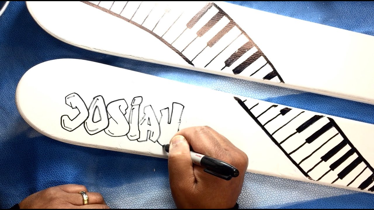 Customizing a pair of used skis from the ski swap!