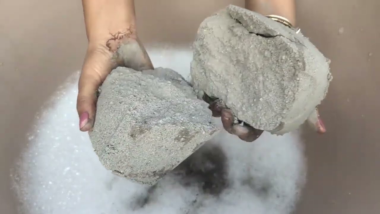 Gritty sand cement fommy water 💦 crumbling