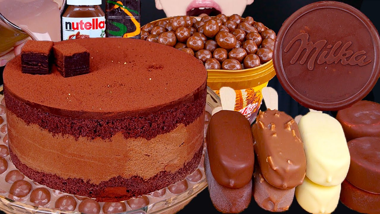 ASMR MALTESERS DUBAI CHOCOLATE ICE CREAM NUTELLA DESSERT MUKBANG두바이 초콜릿 먹방ドバイチョコレート 咀嚼音EATING SOUNDS