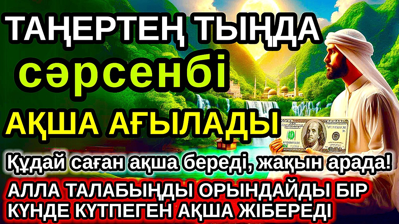 Тыңда Өте күшті дұға сәрсенбі, Алла бір күнде ойламаған ақша байлық жібереді, ризығың көбейеді