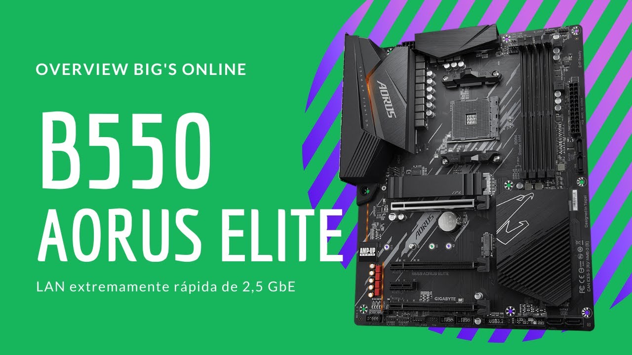 LAN de 2,5 GbE EXTREMAMENTE rápida  - Gigabyte B550 Aorus Elite [PT-BR]