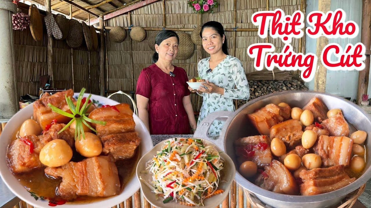 THỊT KHO TRỨNG CÚT dưa giá trộn hấp dẫn món truyền thống cho mâm cỗ ngày Tết 