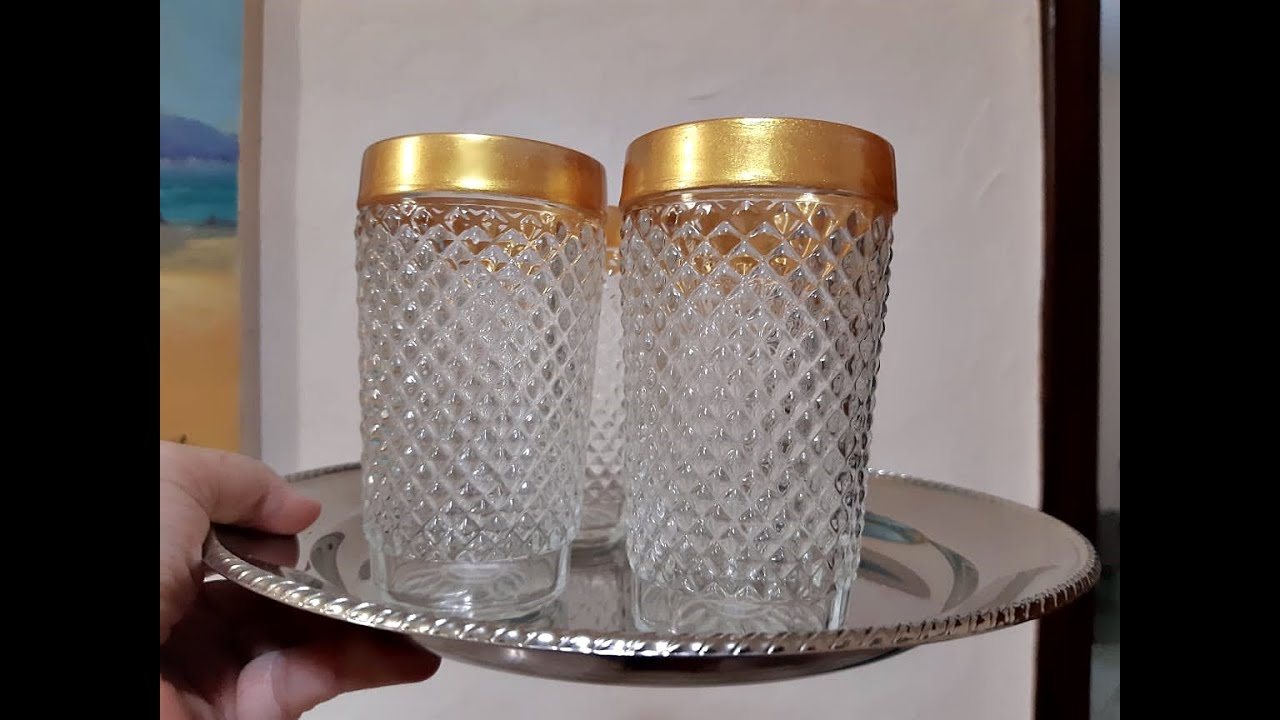 borda dourada no copo,super facil ,vem aprender,copo pintado