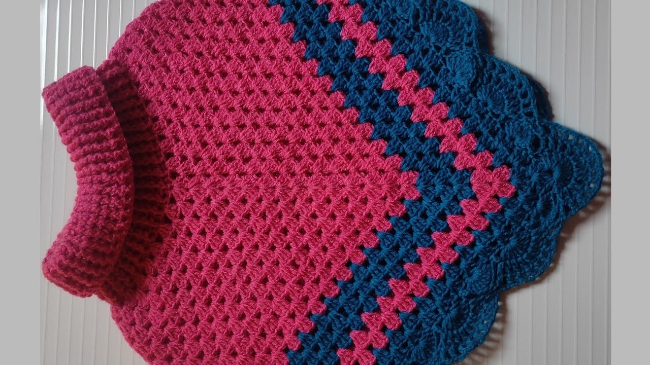 crochet  turtle neck poncho  / high neck poncho very easy all size ...