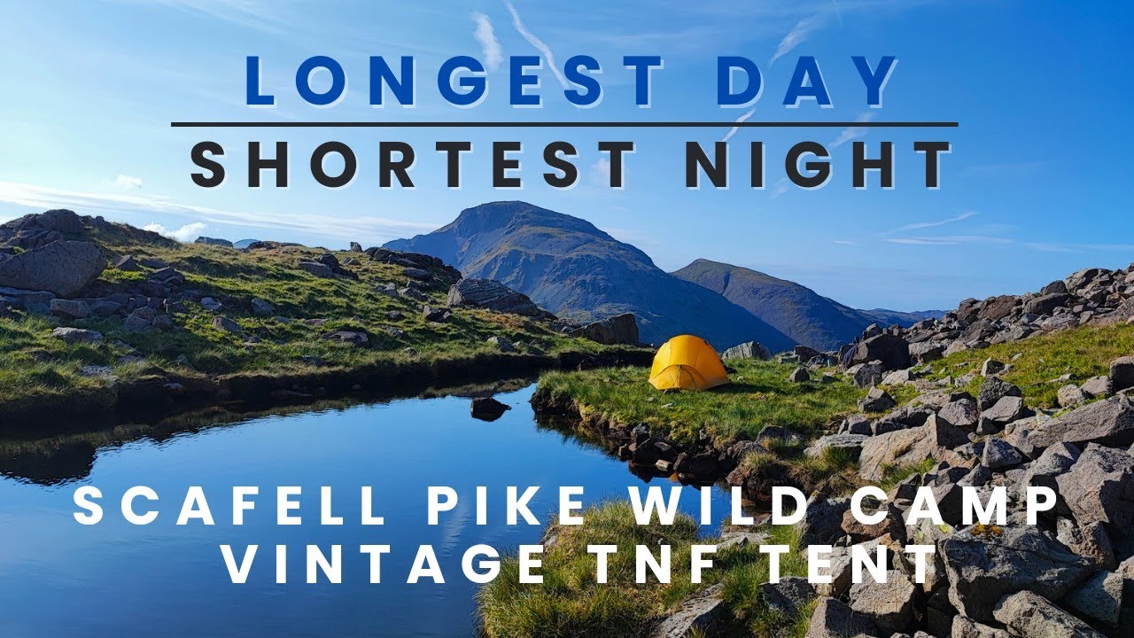 High above SCAFELL PIKE's Corridor route in Vintage The North Face tent- An awesome Wild Camp. in 4k