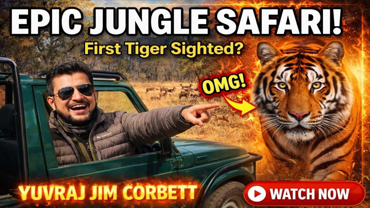 Tiger Suddenly Nikal Aaya 😳 Jhirna Zone 🤫 Real Jungle Safari Experience #yuvrajjimcorbett 
