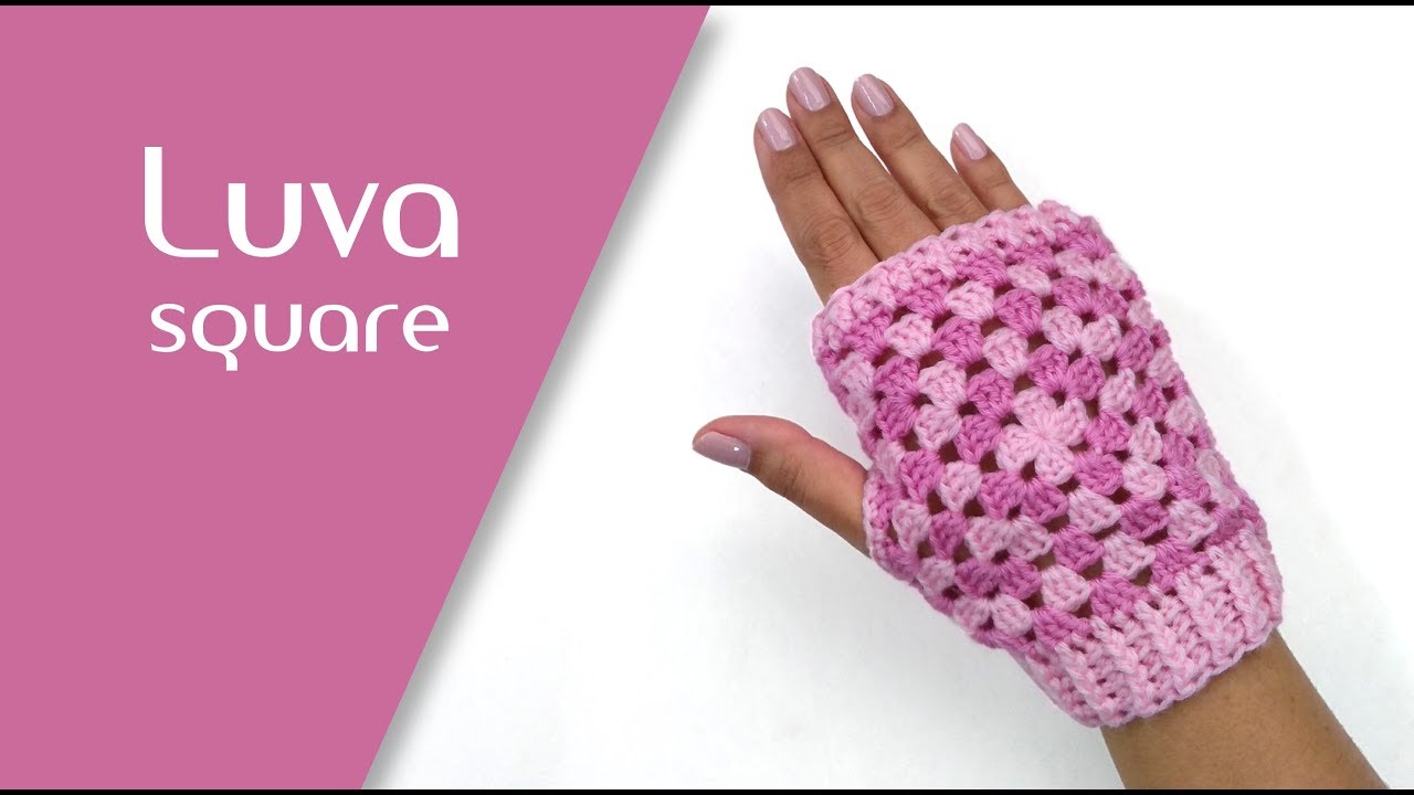 Luva de crochê (granny square)