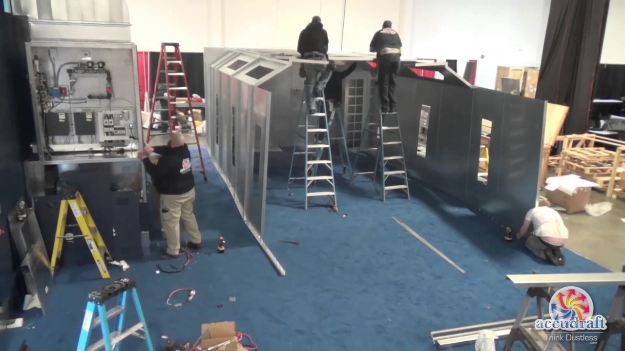 Accudraft TITAN Paint Booth and PRO Crossflow - Northeast 2015 Show Assembly