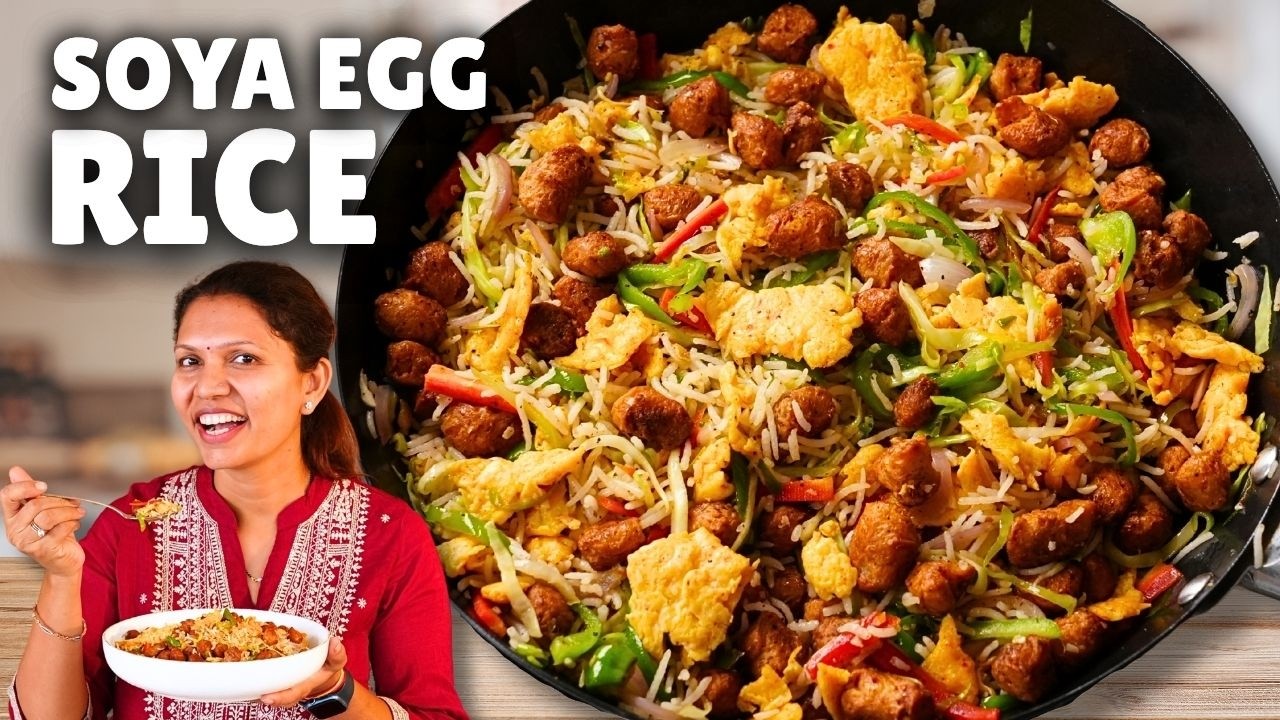 Soya Egg Fried Rice | हाई प्रोटीन फ्राइड राइस | High Protein Egg Soya Fried Rice | Kabitaskitchen