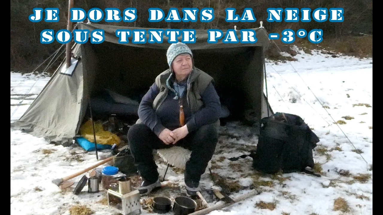 A Comme Aventure - Bivouac - Je dors dans la neige sous tente par -3°c  -
