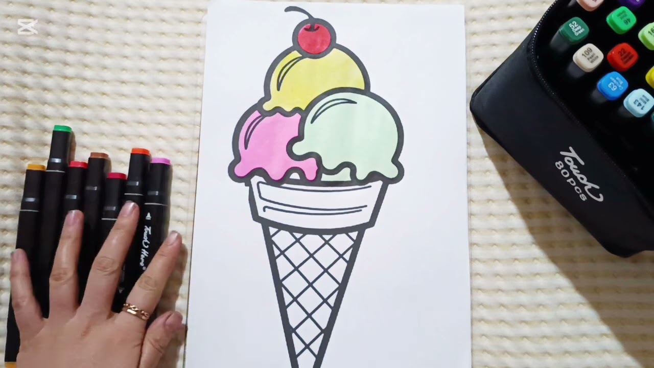 🍦 Ice Cream Coloring Page | Satisfying & Relaxing Coloring
