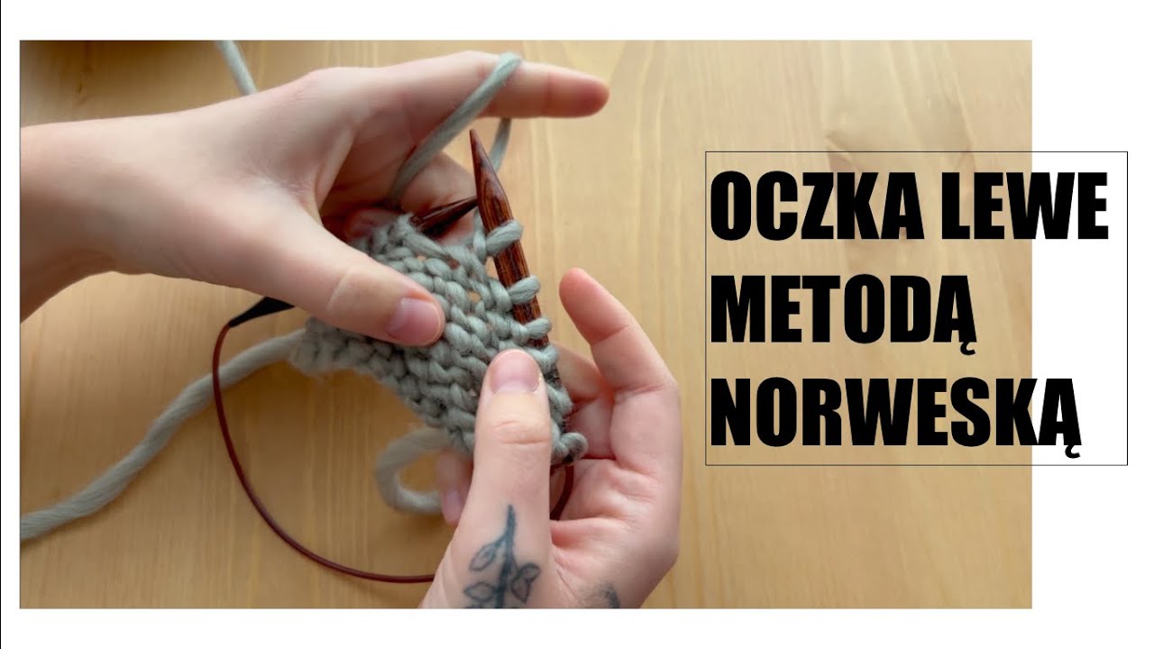 Oczka lewe metodą norweską.