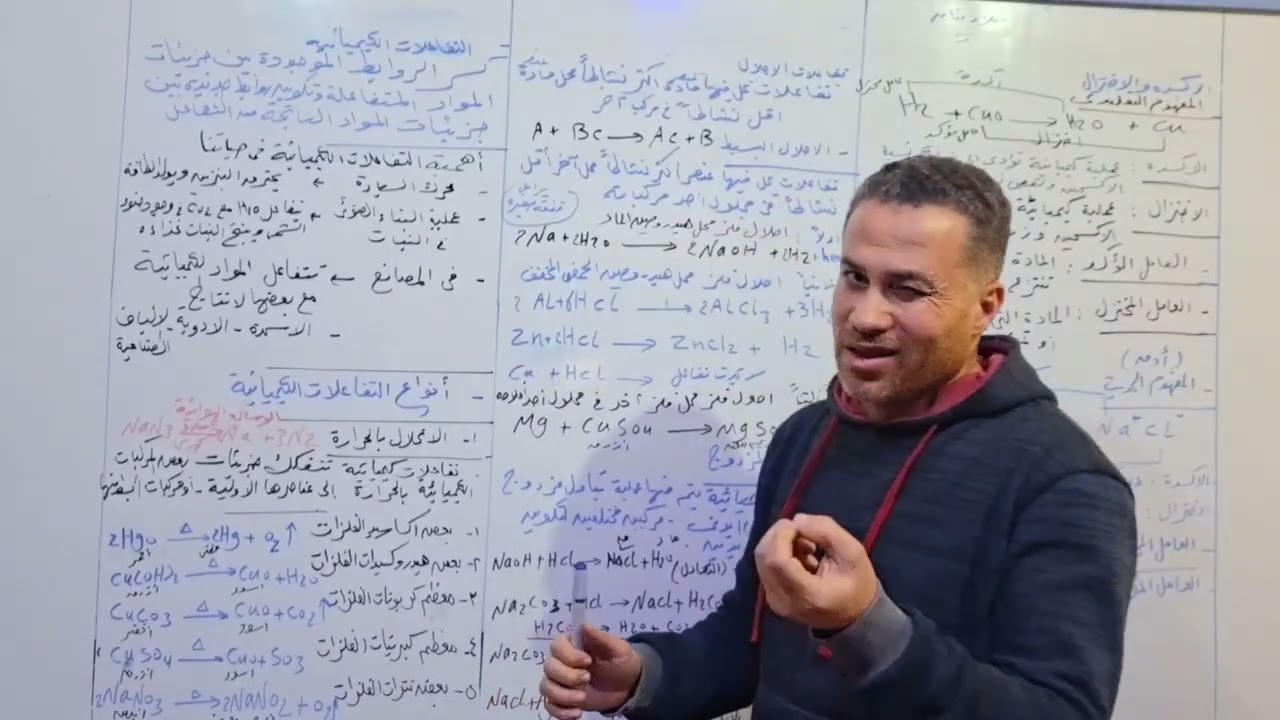 معلومة ع الماشى التفاعلات الكيميائية الصف الثالث الاعدادى