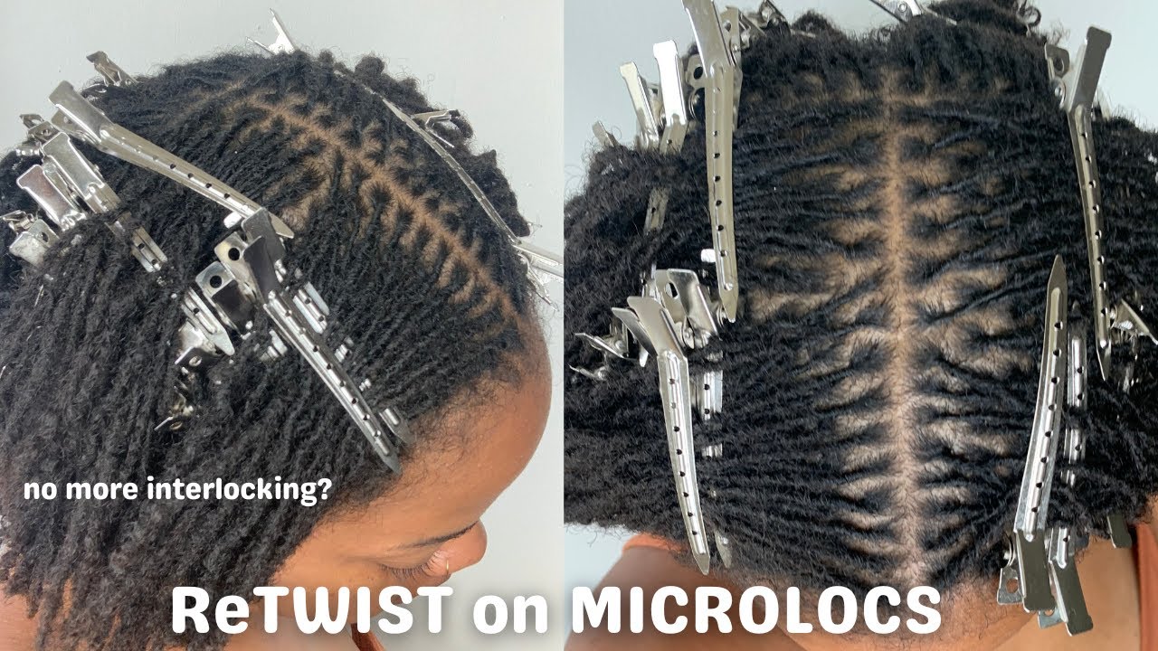 Y'ALL I RETWISTED my MICROLOCS | Byebye 4 pt rotation interlocking | 360 Visual | Retwist Microlocs