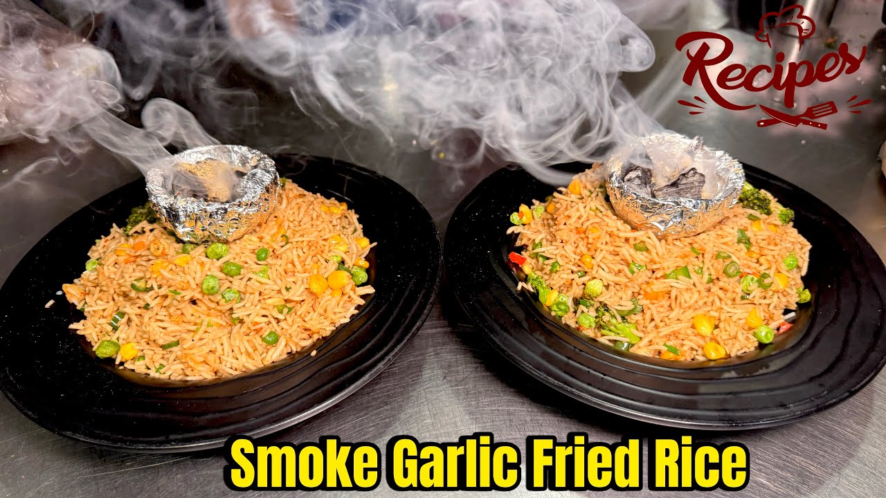 Smoke Garlic Fried Rice Recipe | How To Make Garlic Fried Rice | Restaurant Style Smoke Garlic Rice
