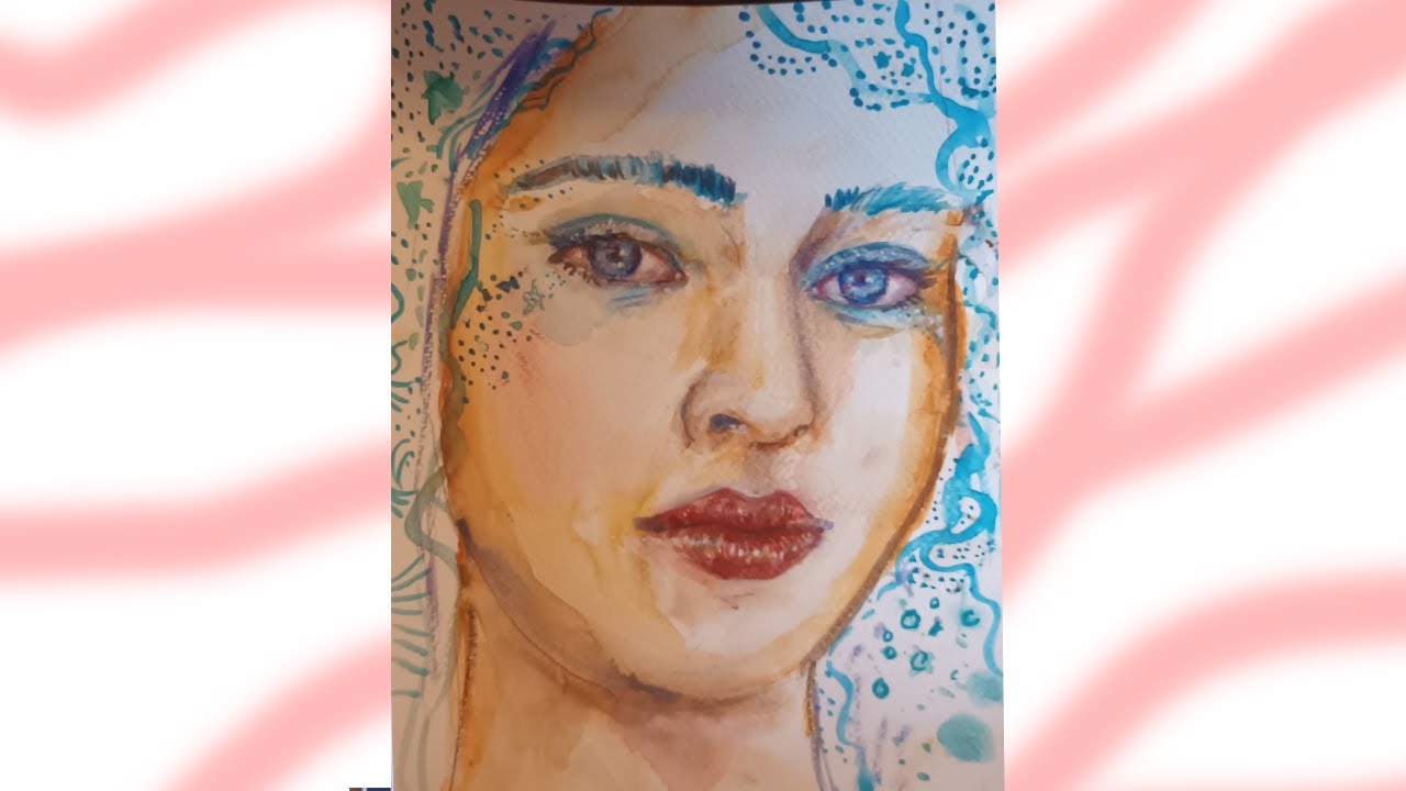 watercolor paints for beginners - Kako slikati akvarel bojama za početnike? Portret vile