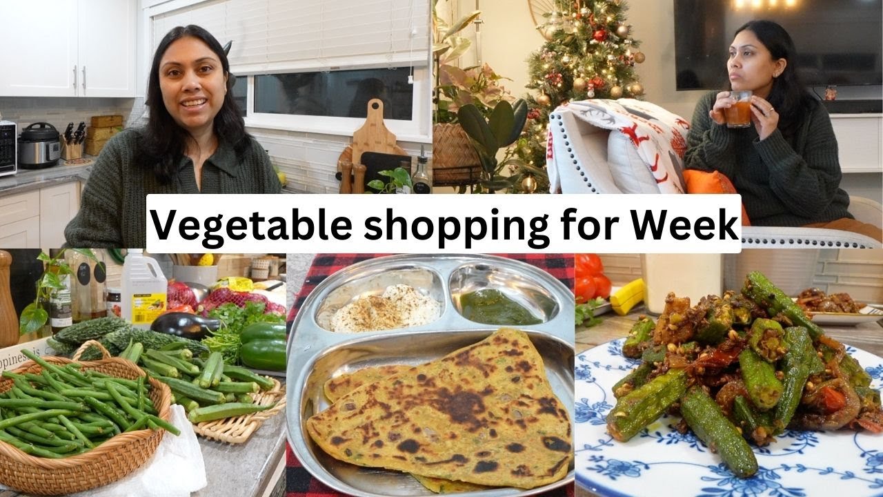 Indian Vegetable Shopping in Canada - Weekly Menu Done - Dhaba Style Achari Bhindi