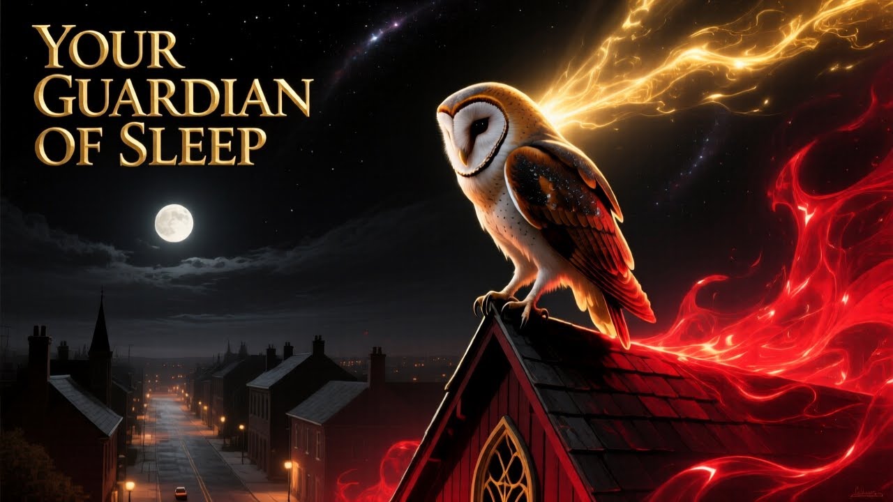 The Silent Flight of a Barn Owl Over a Sleeping Town