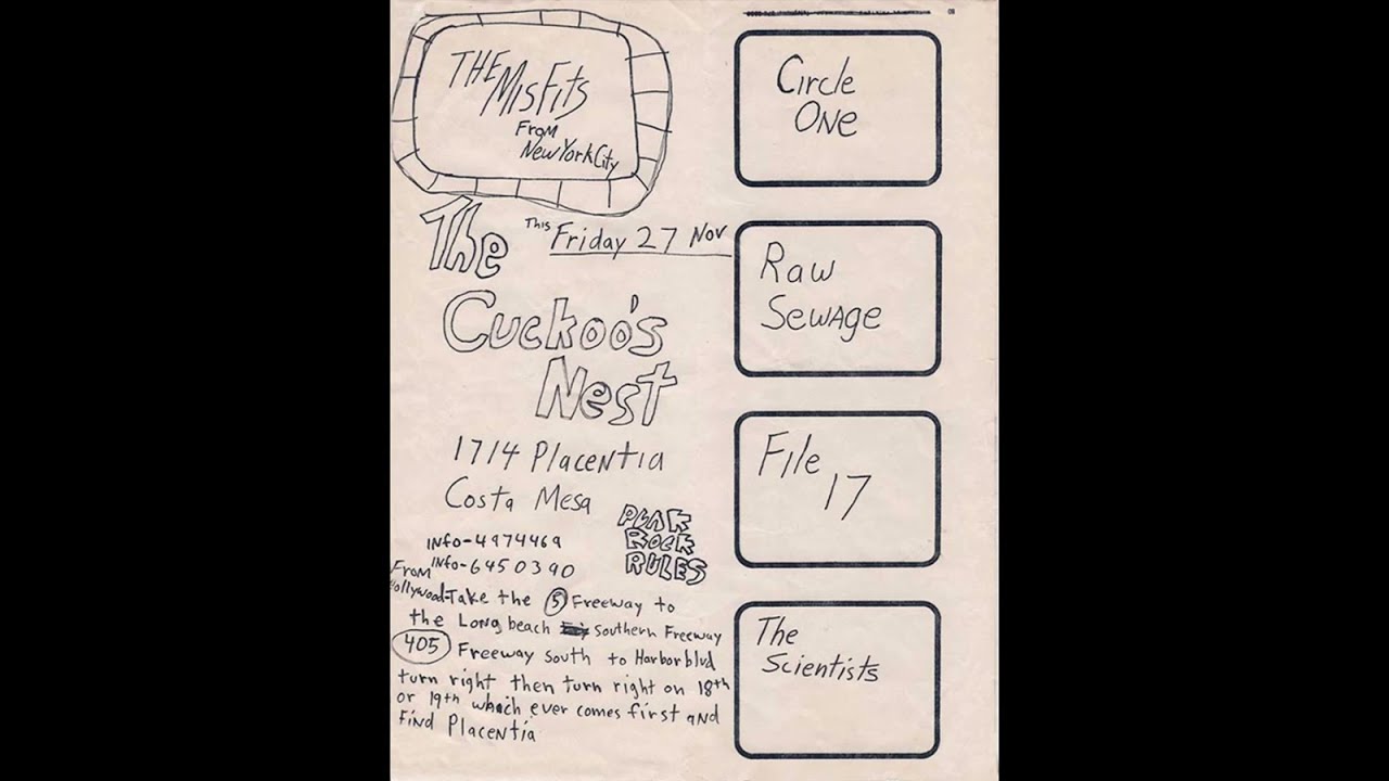 Misfits - live at Cuckoo's Nest, Costa Mesa, CA 11/27/1981