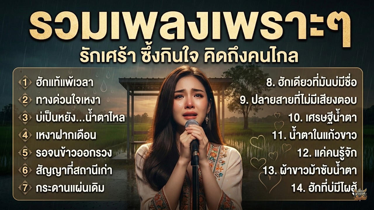 รวมเพลงลูกทุ่งเพราะๆ ลูกทุ่งรอรัก คนรอคนไกล ฟังเพลินยามดึก เหงาแต่เพราะ