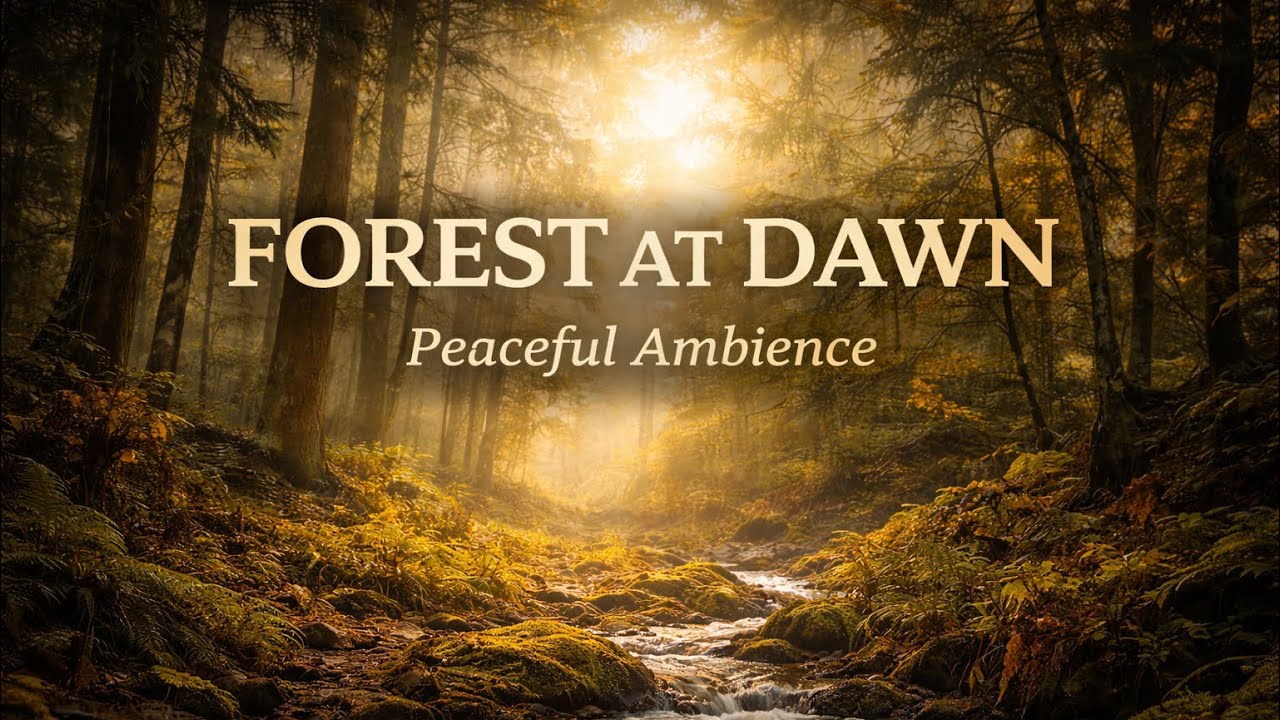 Forest at Sunrise 🌿 Black Screen Nature Sounds for Deep Relaxation & Stress Relief | 1 Hour 