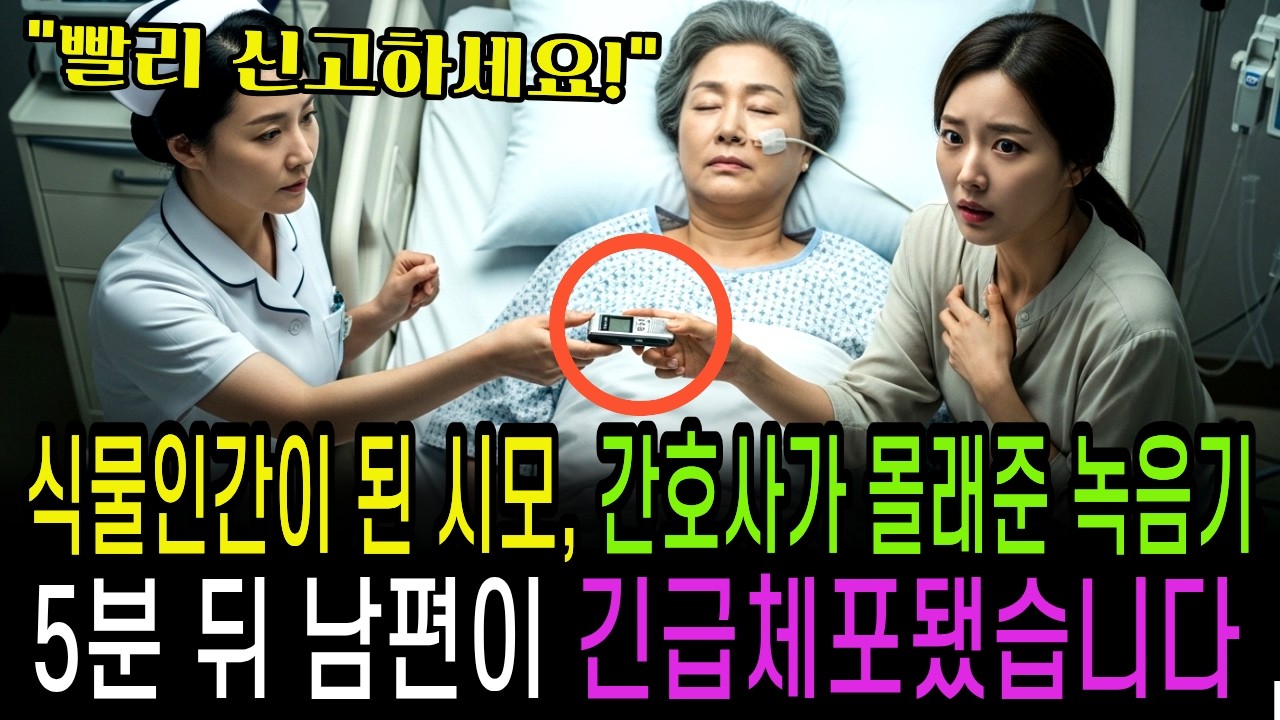 식물인간이 된 시모, 간호사가 몰래 쥐여준 녹음기, 5분 뒤 남편이 긴급체포됐습니다