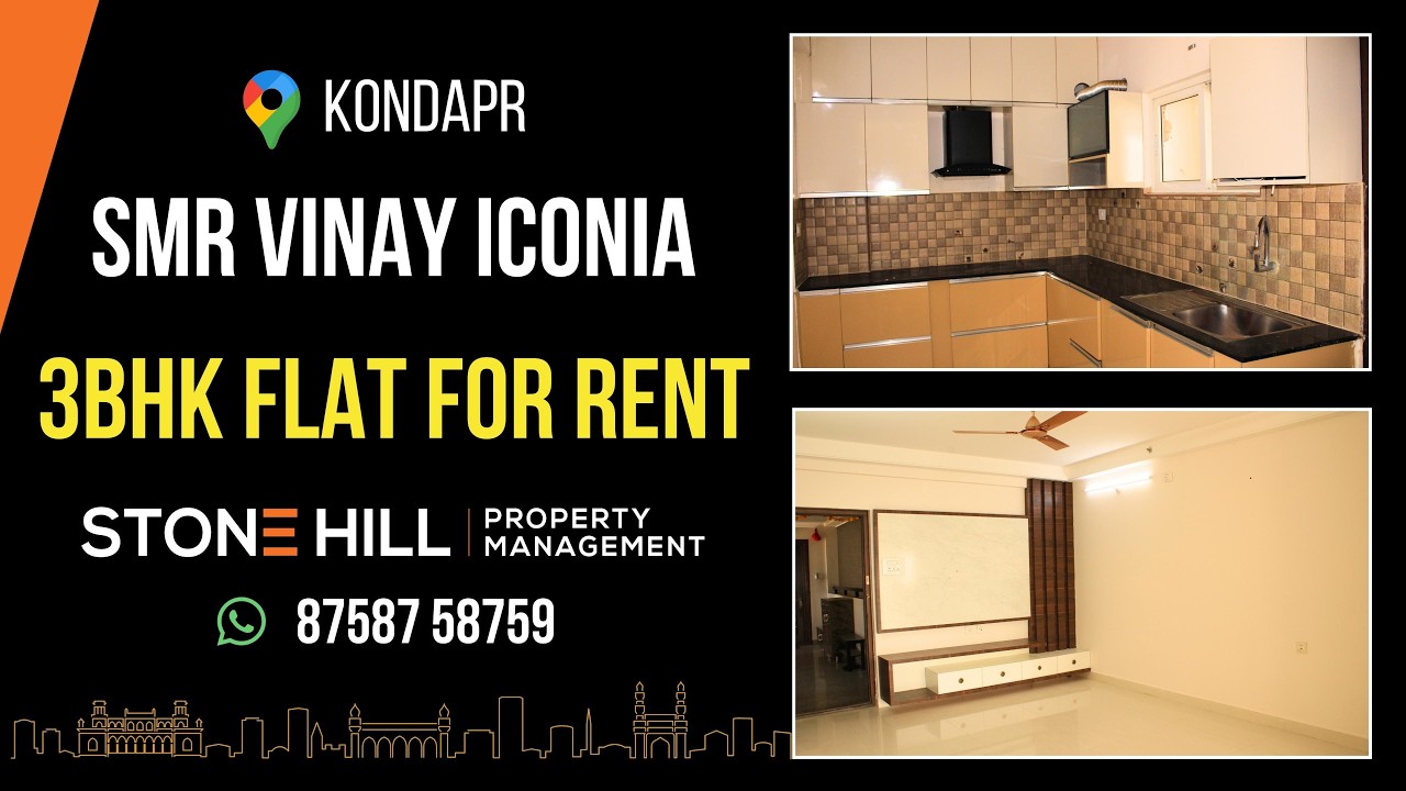🏢 3BHK Flat for Rent @ SMR Vinay Iconia Rent 📍 Kondapur (Semi-Furnished)