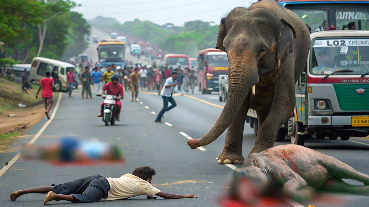 Wild Elephants Bring Chaos to the Road | Fear and Destruction Unleashed