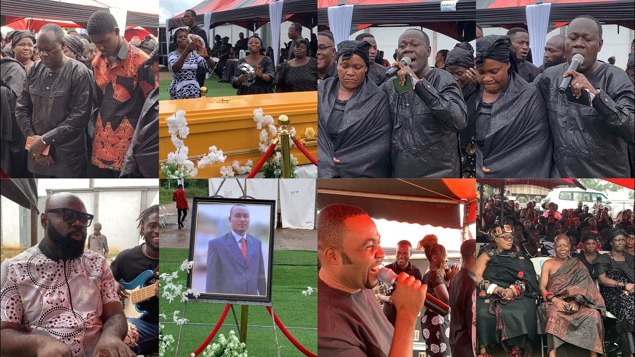 Sad😢, Elder Mireku in Tears at his Brother’s funeral and Lying in state at Koforidua park.