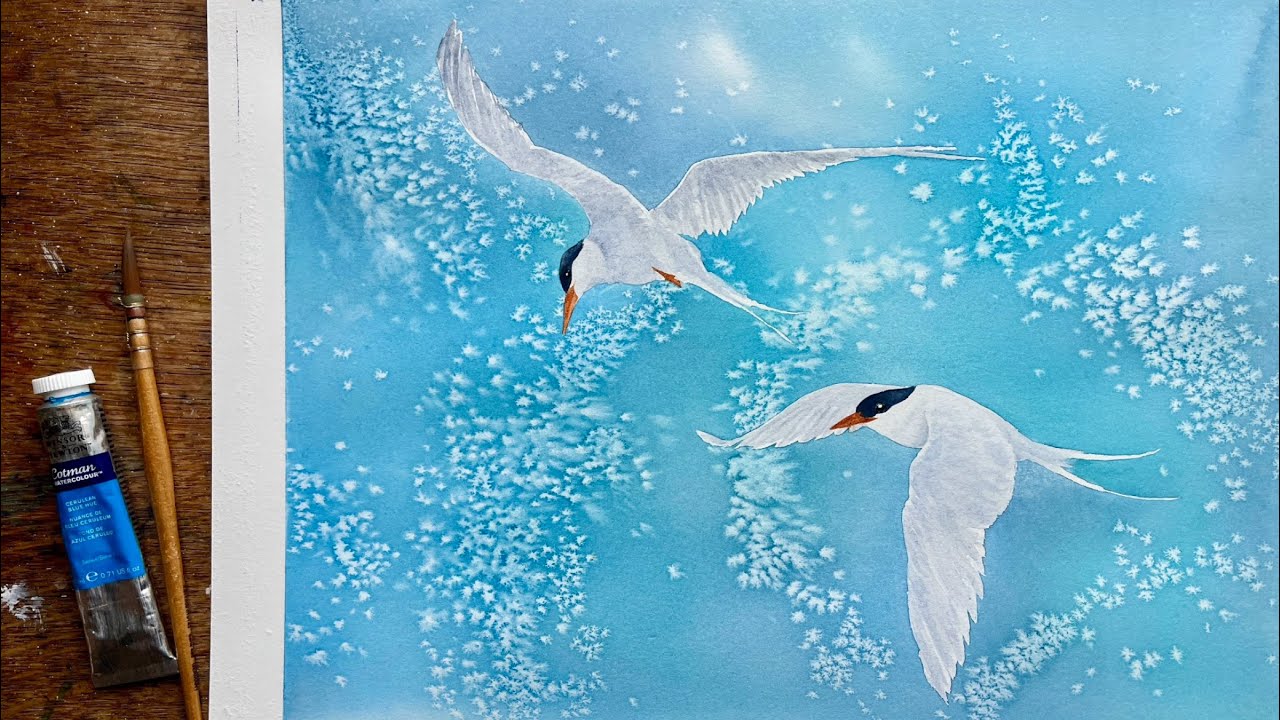 NEW WATERCOLOUR POUR Technique! LOOSE Watercolor Techniques, Landscape Painting for Beginners, Sky