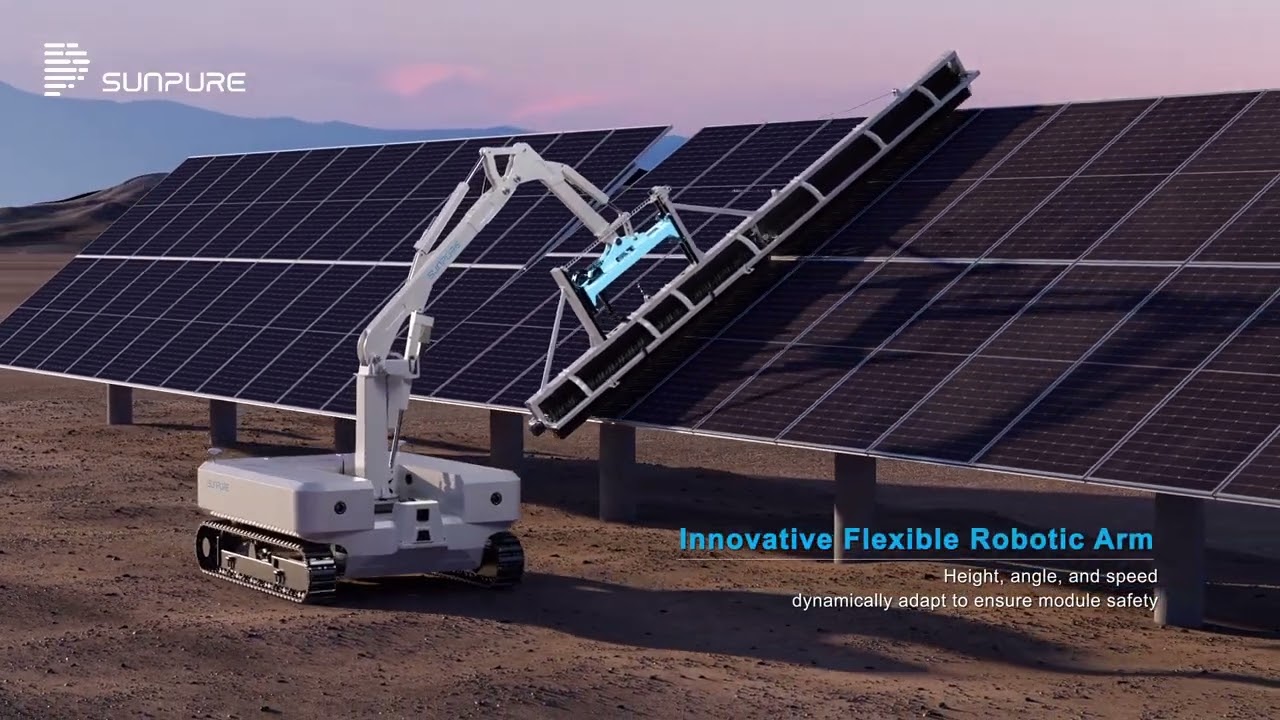 Introducing Jupiter:  Sunpure’s Articulated Arm PV Cleaning Robot for Complex Solar Plants