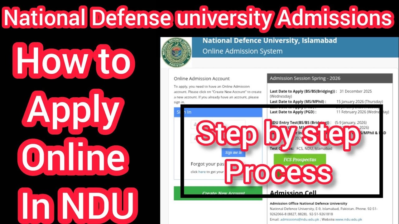 How To Apply for National Defence University Admission 2025-26: NDU University admission