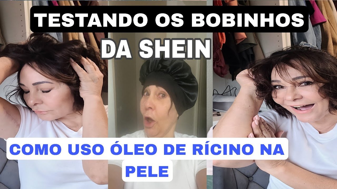 COMO USO ÓLEO DE RÌCINO NO ROSTO + TESTEI E APROVEI OS BÓBINHOS DA SHEIN + MAQUIAGEM BÁSICA.